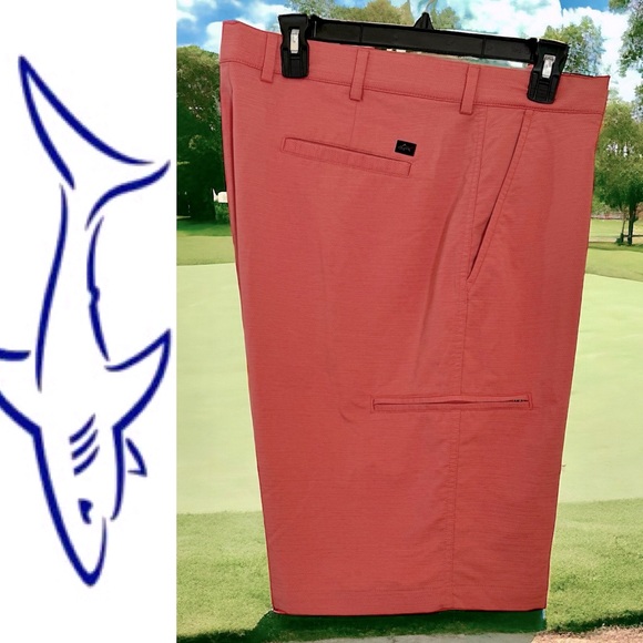 GREG NORMAM GOLF SHORTS. EXCELLENT CONDITION. MOISTURE WICK. SOFT 4 WAY STRETCH - Picture 1 of 11